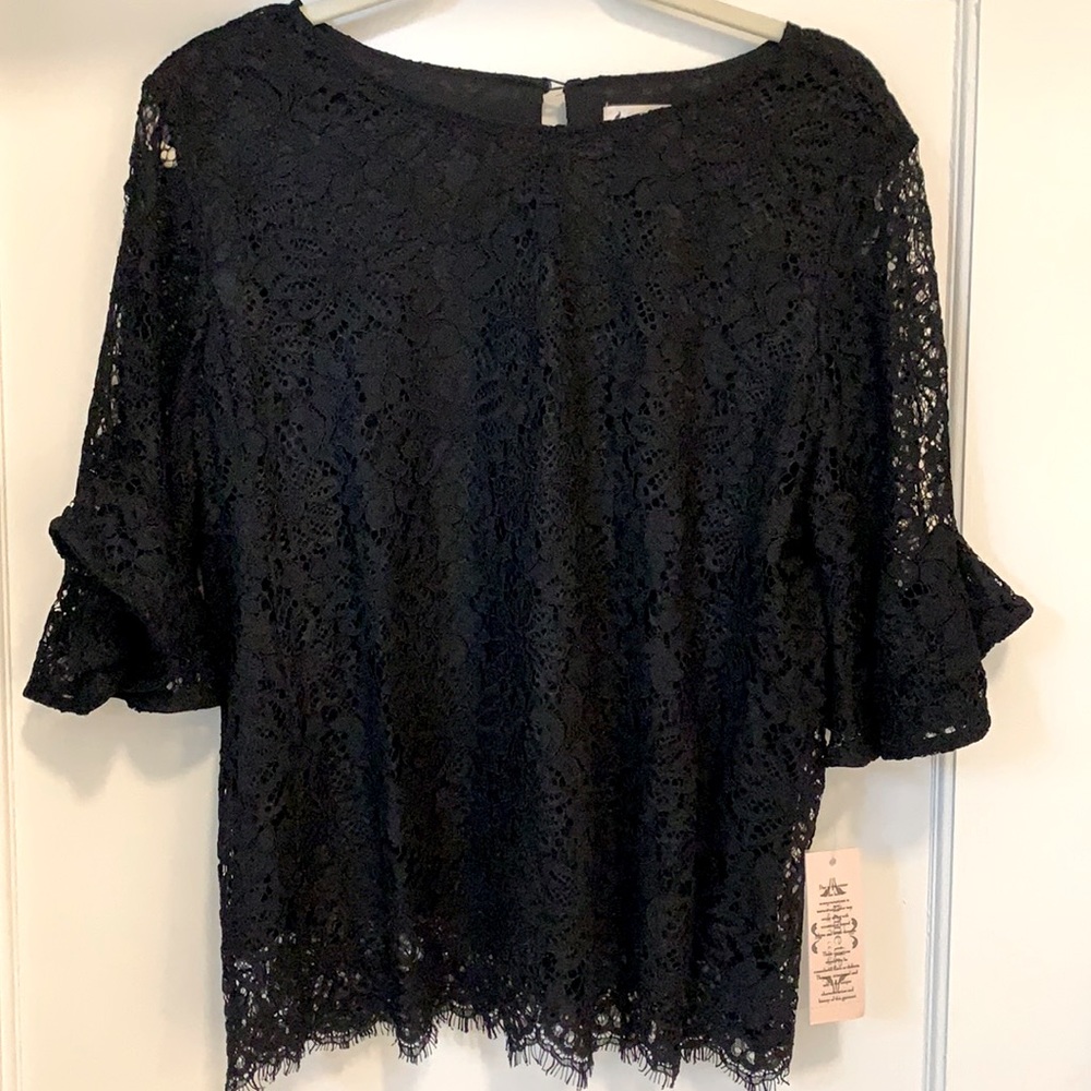 Nanette Lepore Lace Bell Sleeve Shirt